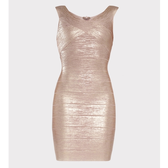 🎀NWT🎀 Herve Leger Criss Cross Off The Shoulder Bandage Dress - Picture 5 of 11